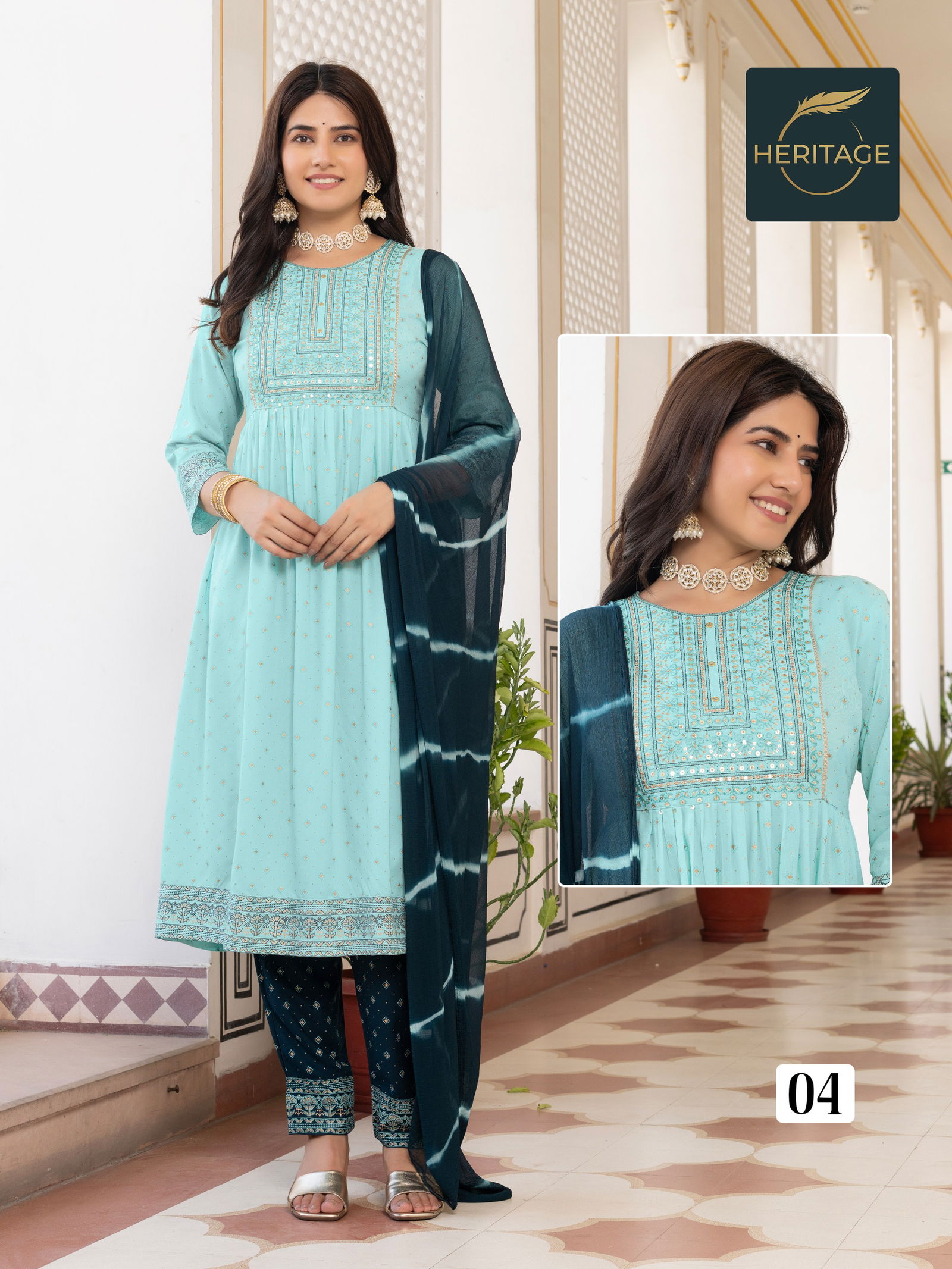 Kavya By Heritage Rayon Printed Embroidery Kurti With Bottom Dupatta Wholesale Market In Surat
